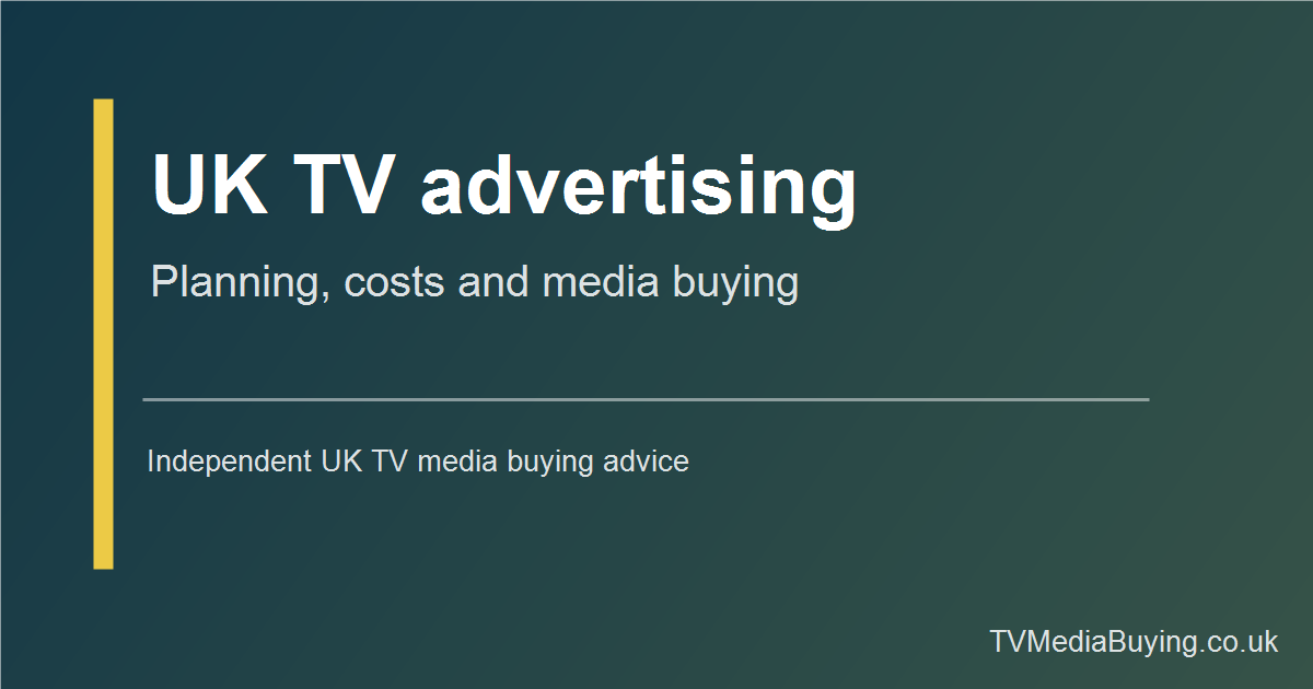UK TV advertising planning and media buying